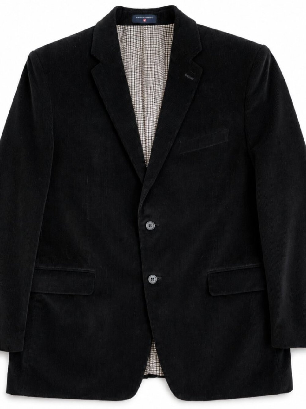 Saddlebred Black Corduroy Sport Coat Blazer 46L Cotton Classic